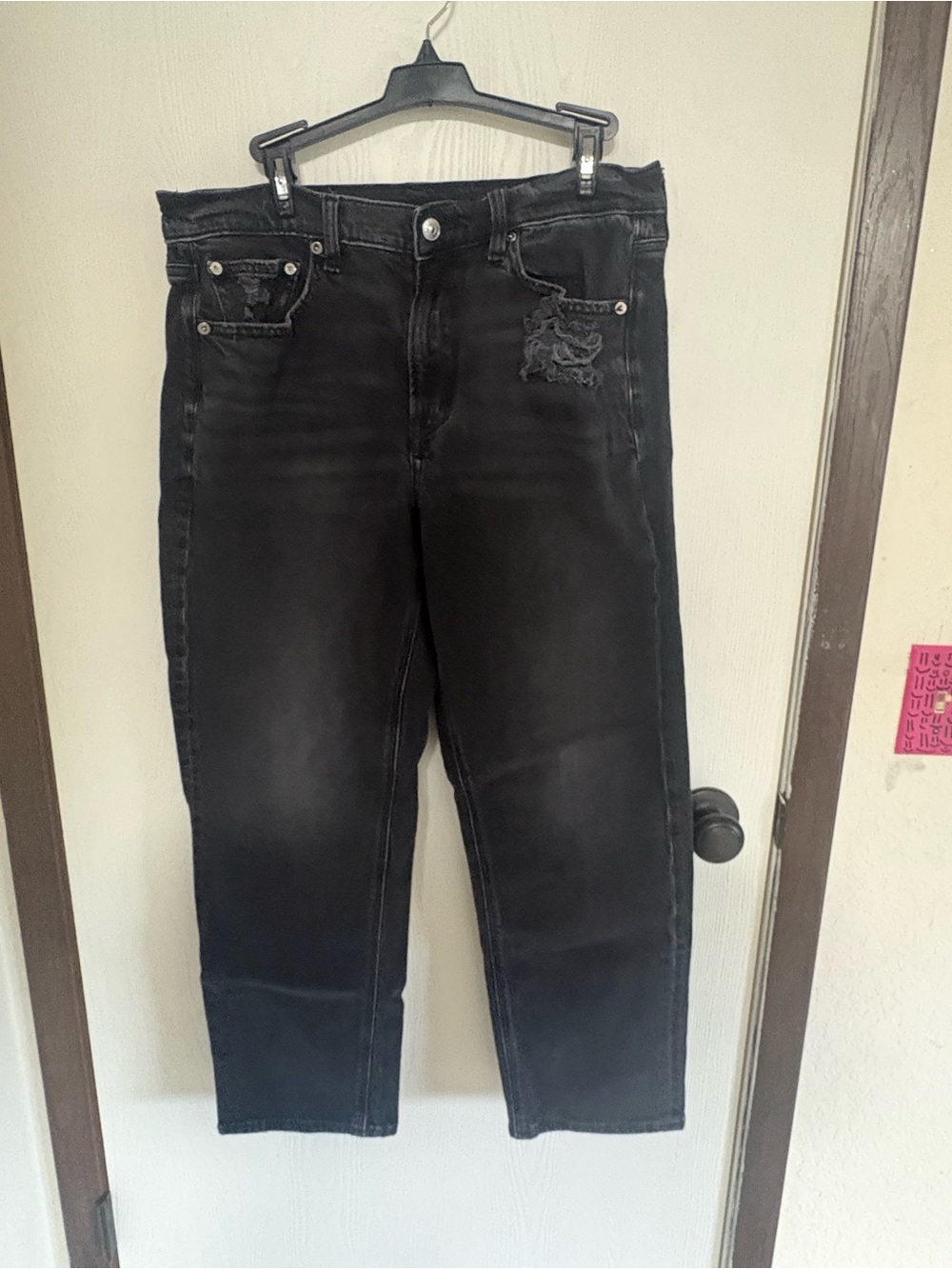 American Eagle Black Distressed Stretch Jeans Size 12